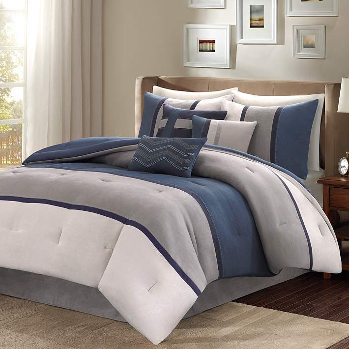 Palisades Blue and Gray 7-Piece Comforter Set - #93P08
