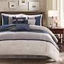 Palisades Blue and Gray Queen 7-Piece Comforter Set
