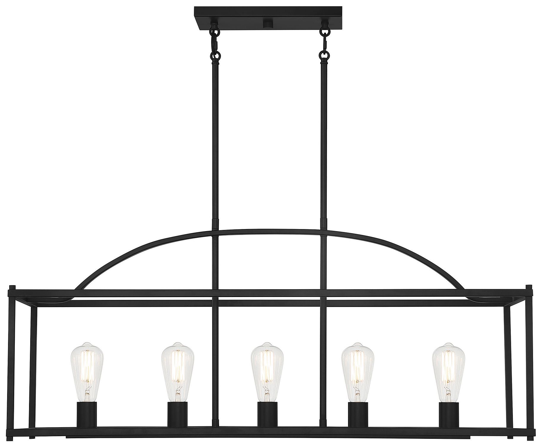 Thumbnail2 of Palladian 5-Light Linear Chandelier in Matte Black