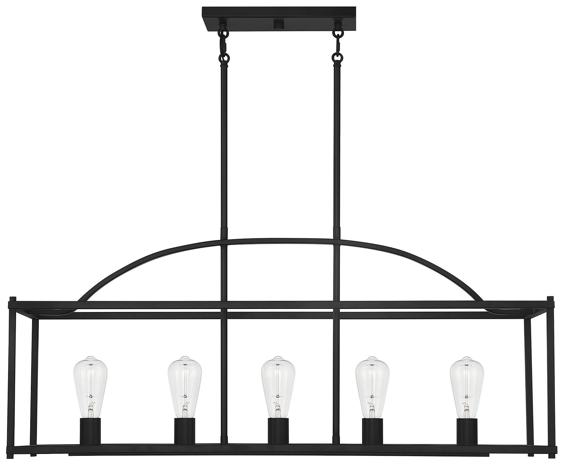 Thumbnail3 of Palladian 5-Light Linear Chandelier in Matte Black more views