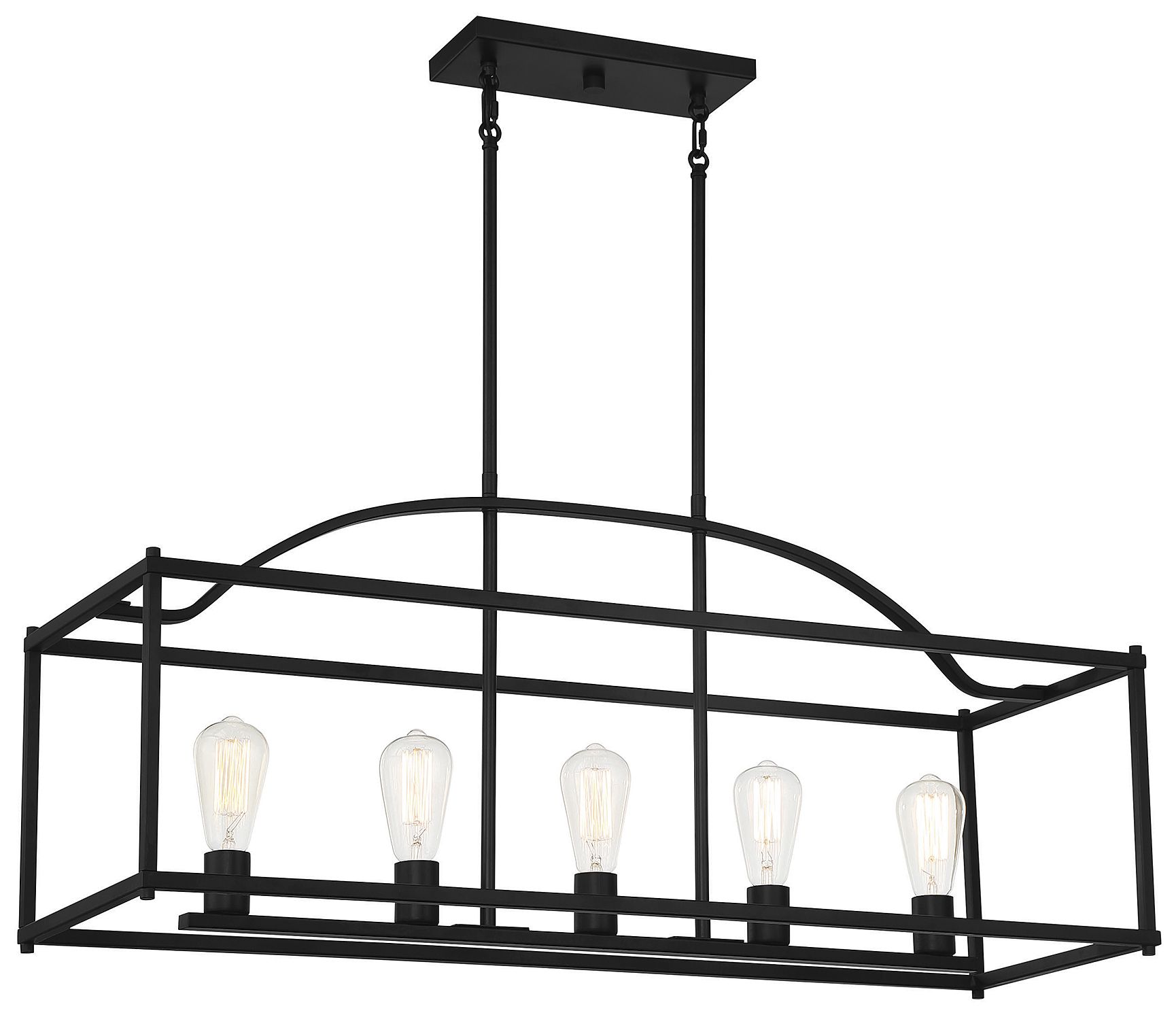 Thumbnail4 of Palladian 5-Light Linear Chandelier in Matte Black more views