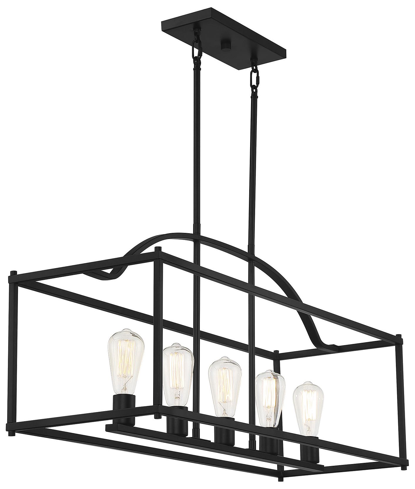 Palladian 5-Light Linear Chandelier in Matte Black
