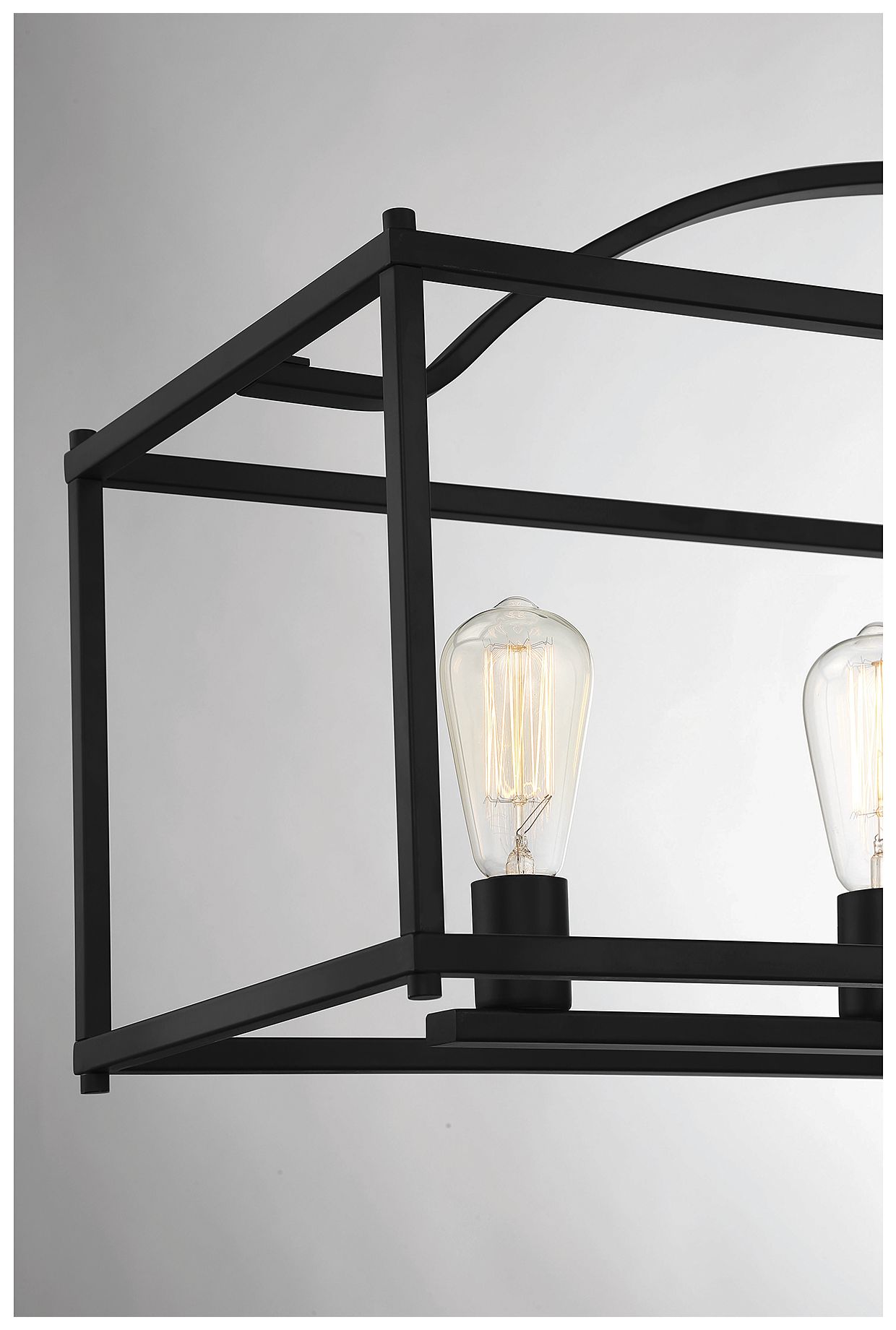 Palladian 5-Light Linear Chandelier in Matte Black
