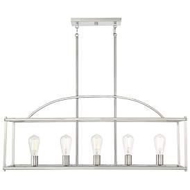 Image1 of Palladian 5-Light Linear Chandelier in Satin Nickel