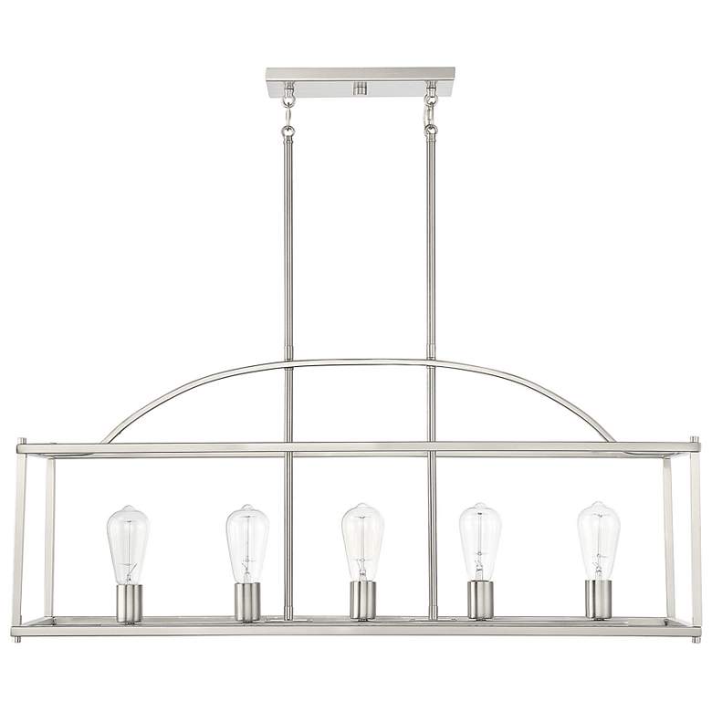 Image 2 Palladian 5-Light Linear Chandelier in Satin Nickel more views