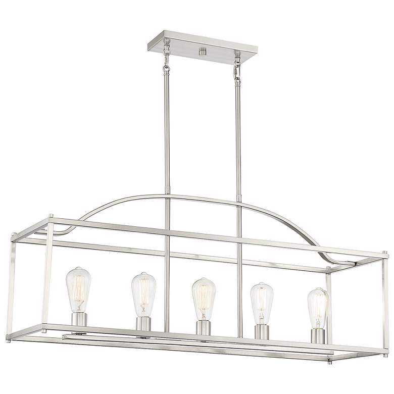 Image 3 Palladian 5-Light Linear Chandelier in Satin Nickel more views