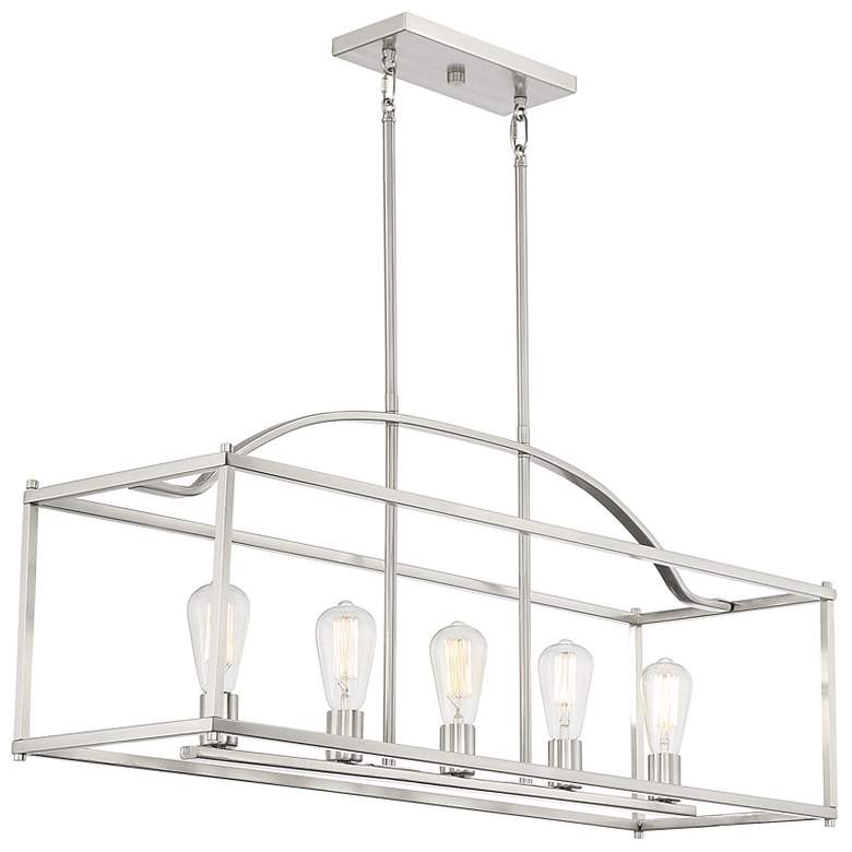 Image 4 Palladian 5-Light Linear Chandelier in Satin Nickel more views