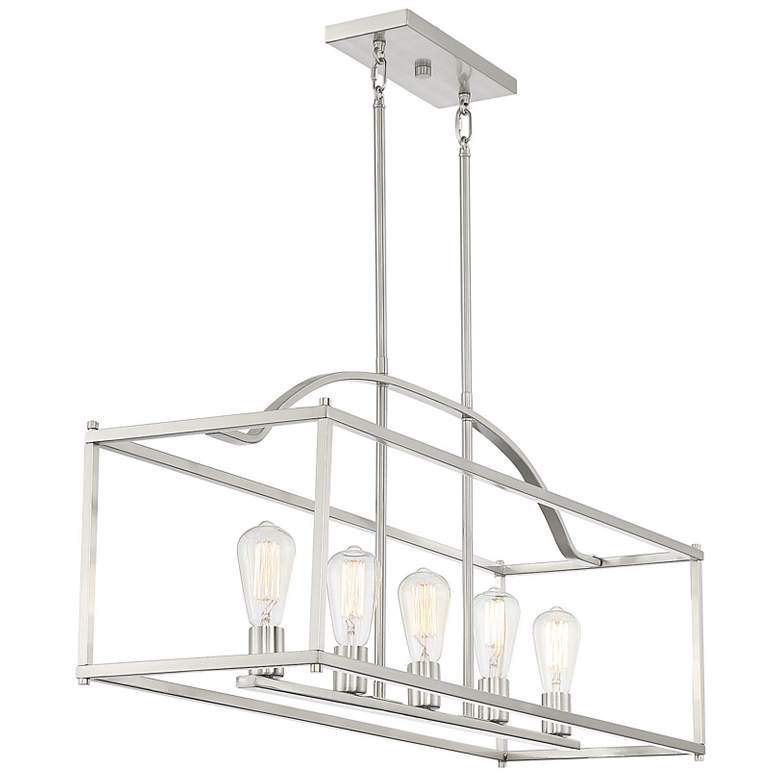 Image 5 Palladian 5-Light Linear Chandelier in Satin Nickel more views