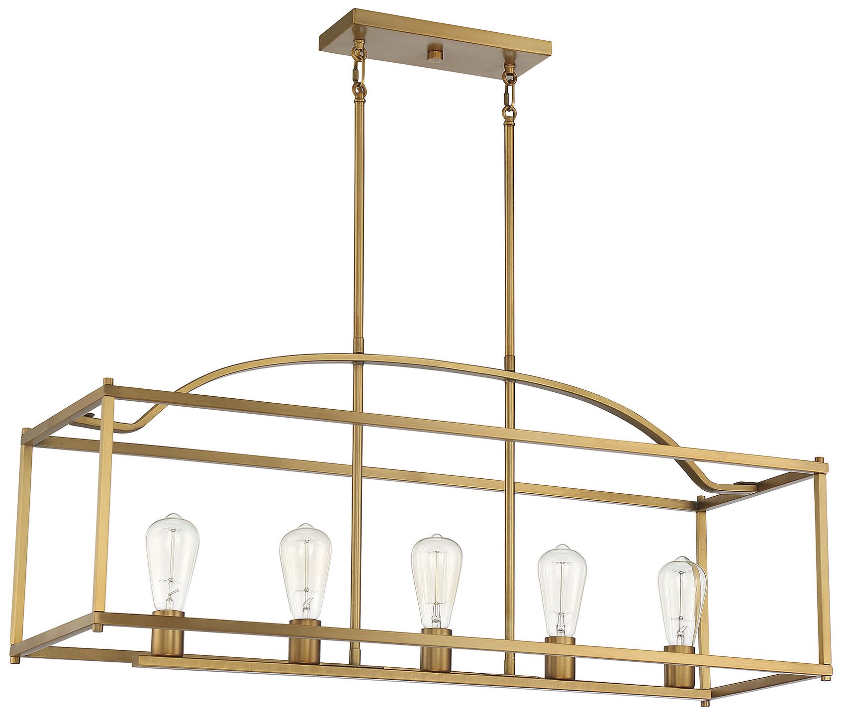 Thumbnail2 of Palladian 5-Light Linear Chandelier in Warm Brass more views