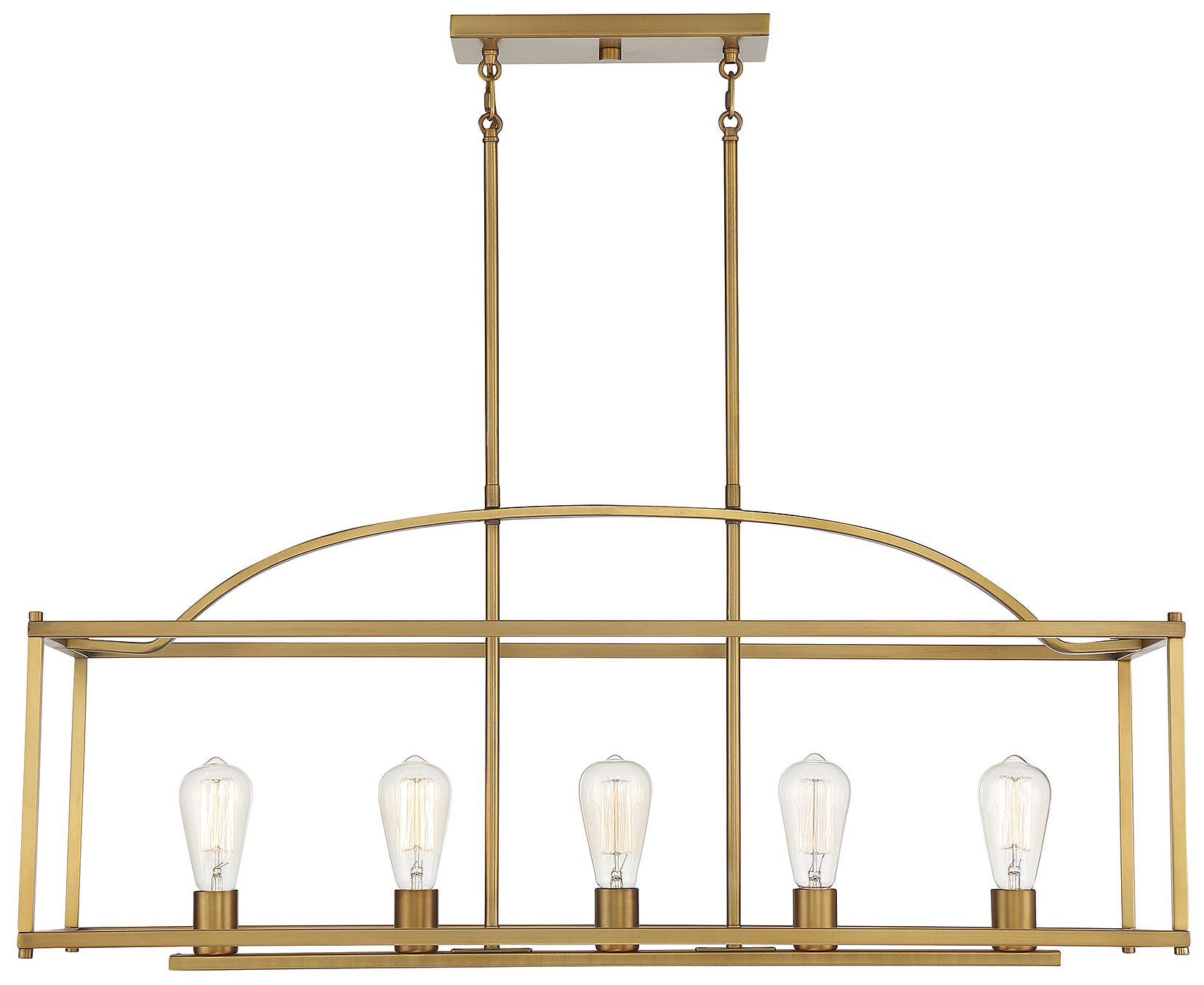 Thumbnail3 of Palladian 5-Light Linear Chandelier in Warm Brass more views