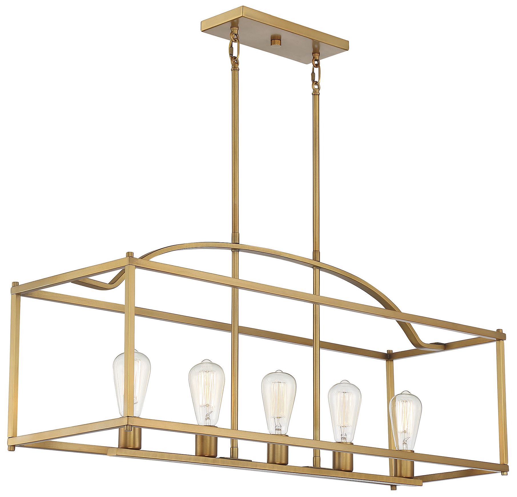 Thumbnail4 of Palladian 5-Light Linear Chandelier in Warm Brass more views