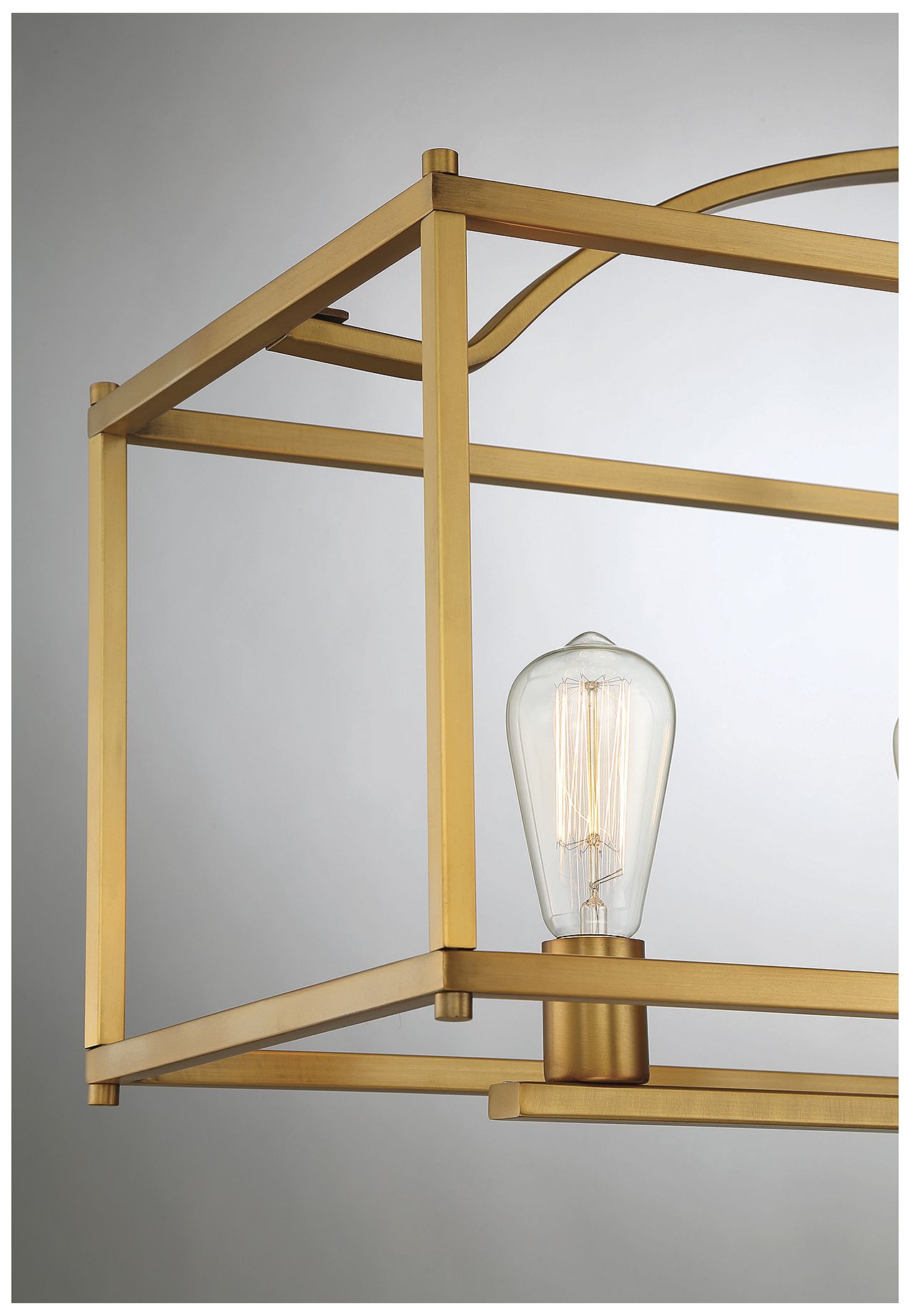 Palladian 5-Light Linear Chandelier in Warm Brass
