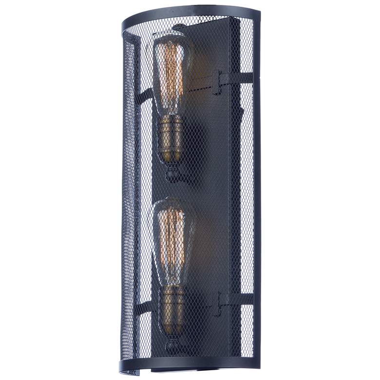 Image 1 Palladium 2-Light 7.75 inch Wide Black/Natural Aged Brass Wall Sconce