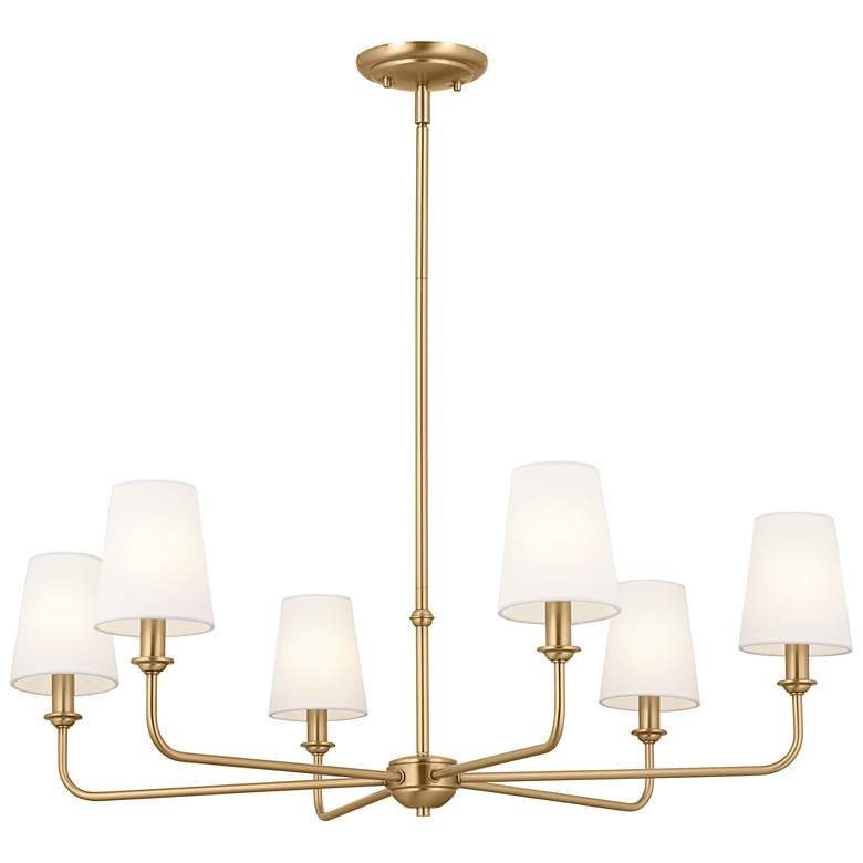 Image 3 Pallas 32 1/4" Wide Brushed Natural Brass 6-Light Chandelier