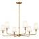 Pallas 32 1/4" Wide Brushed Natural Brass 6-Light Chandelier