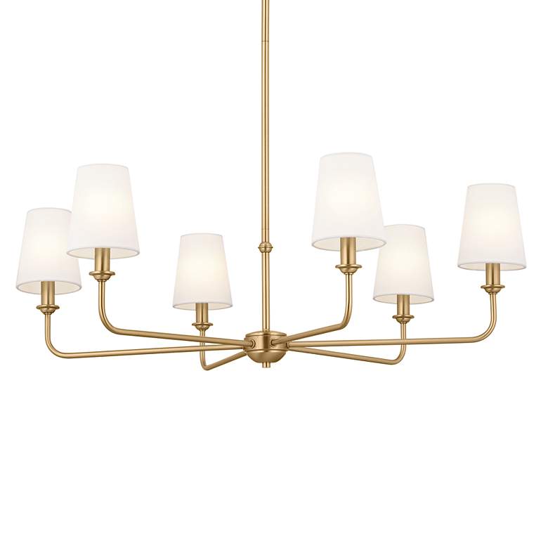 Image 4 Pallas 32 1/4" Wide Brushed Natural Brass 6-Light Chandelier more views