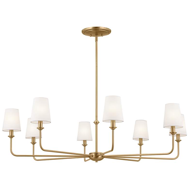 Image 3 Pallas 42 3/4" Wide Brushed Natural Brass 8-Light Chandelier