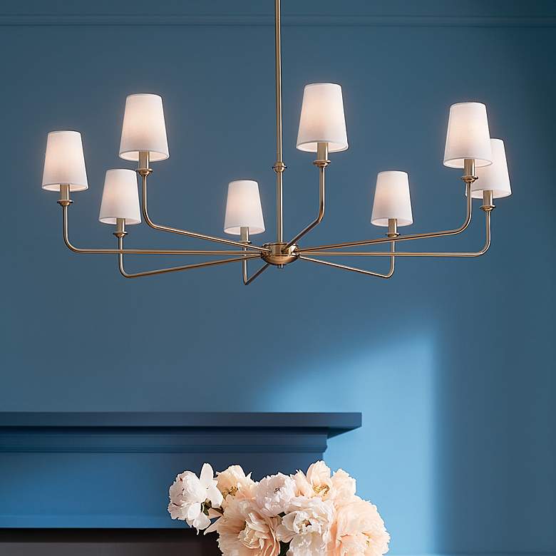 Image 2 Pallas 42 3/4" Wide Brushed Natural Brass 8-Light Chandelier