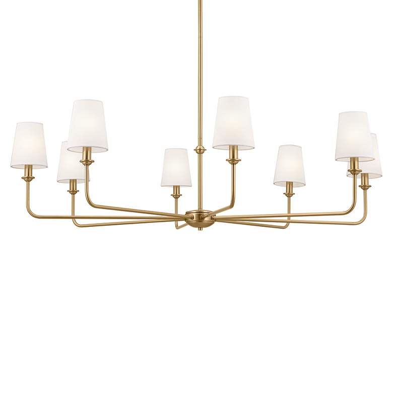 Image 4 Pallas 42 3/4" Wide Brushed Natural Brass 8-Light Chandelier more views