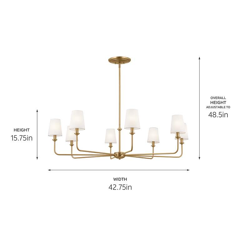 Image 5 Pallas 42 3/4" Wide Brushed Natural Brass 8-Light Chandelier more views
