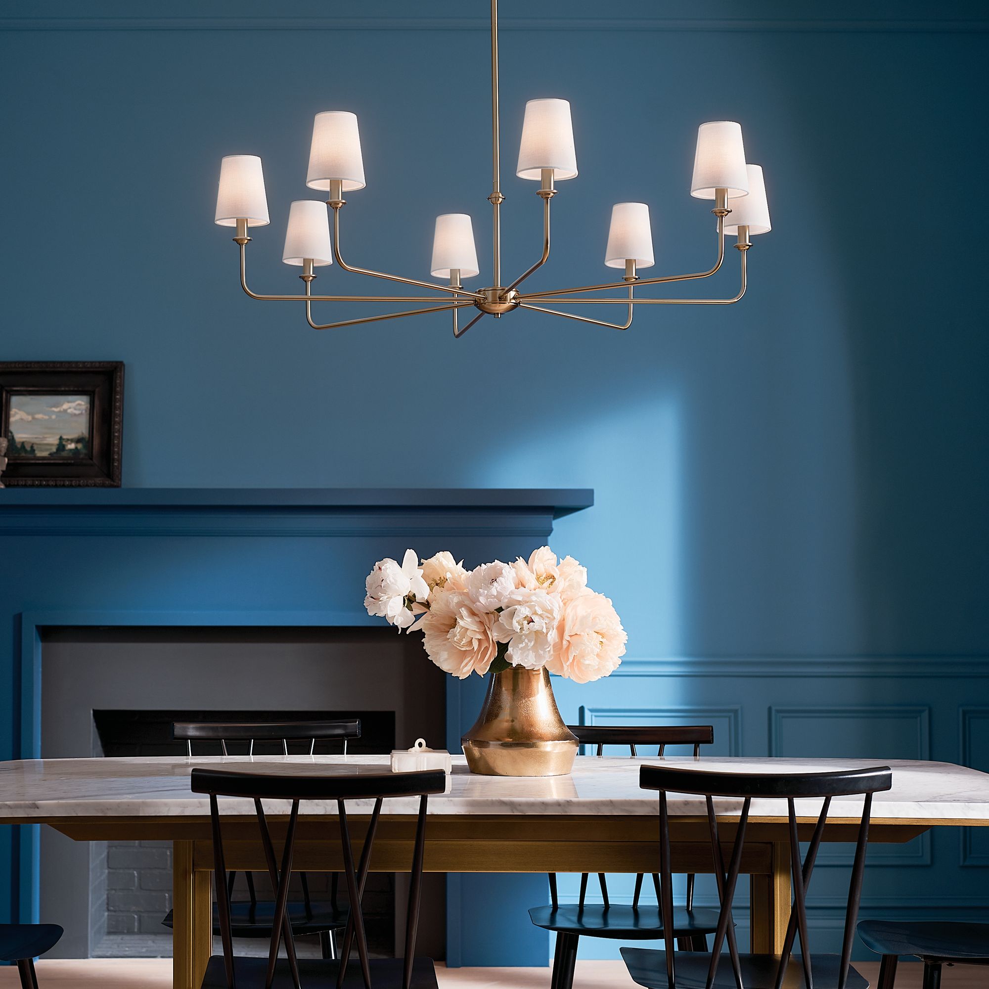 Pallas 42 3/4" Wide Brushed Natural Brass 8-Light Chandelier in scene