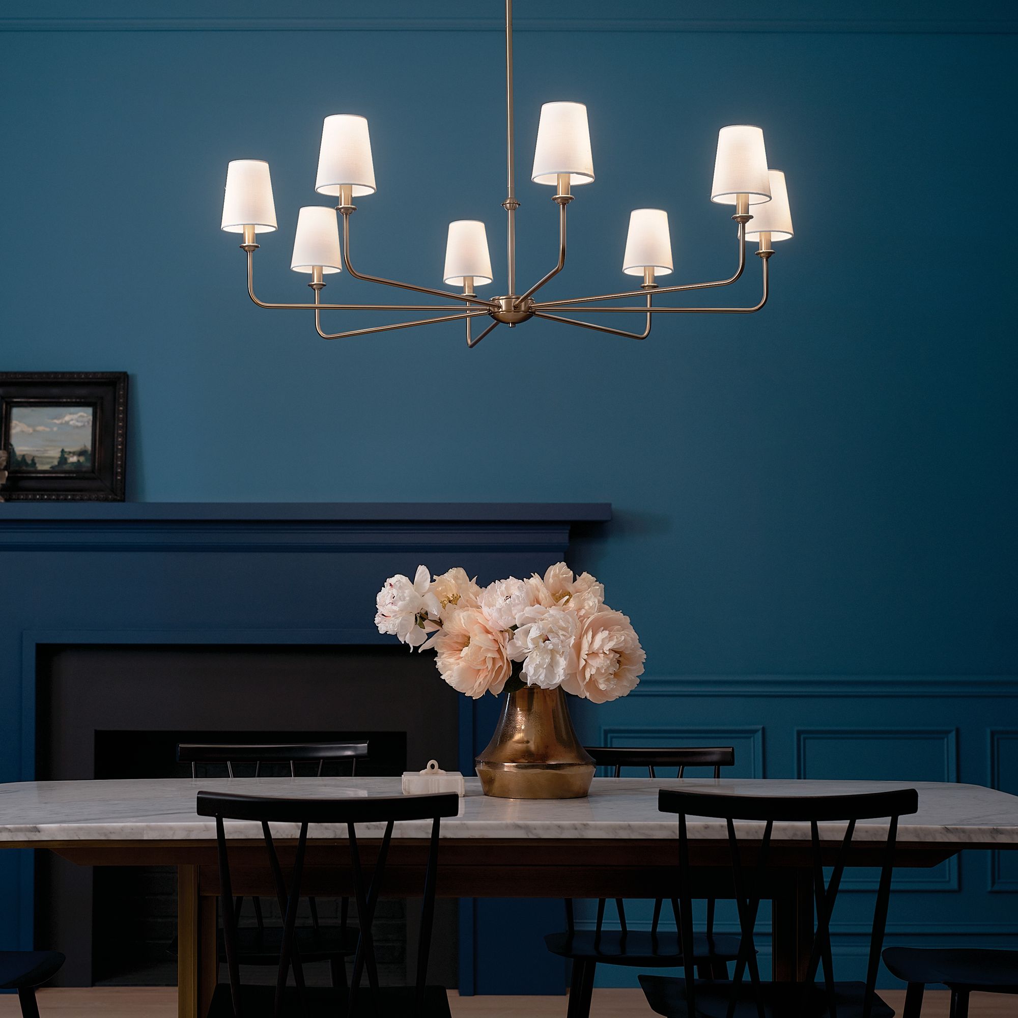 Pallas 42 3/4" Wide Brushed Natural Brass 8-Light Chandelier in scene