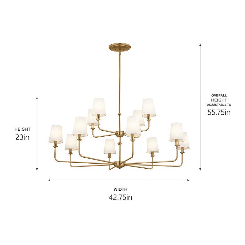 Image 6 Pallas 42 3/4"W Brushed Natural Brass 12-Light Chandelier more views
