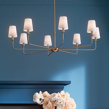 Pallas 42 3/4" Wide Brushed Natural Brass 8-Light Chandelier