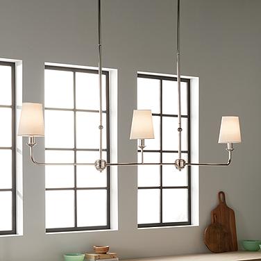 Pallas 48 1/4"W Polished Nickel 3-Light Linear Chandelier