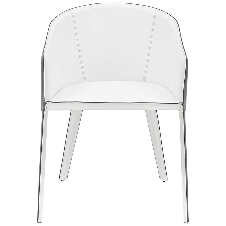 Image 4 Pallas White Gray Leather Armchair more views