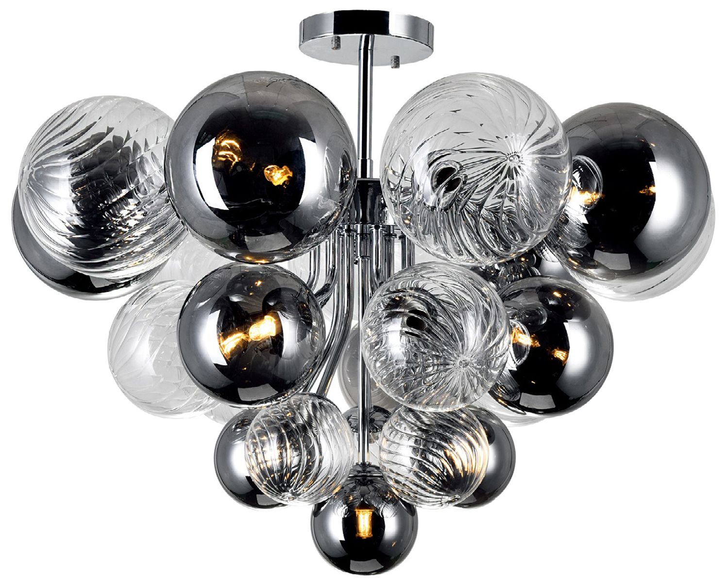 Pallocino 10 Light 25in Chrome Flush Mount