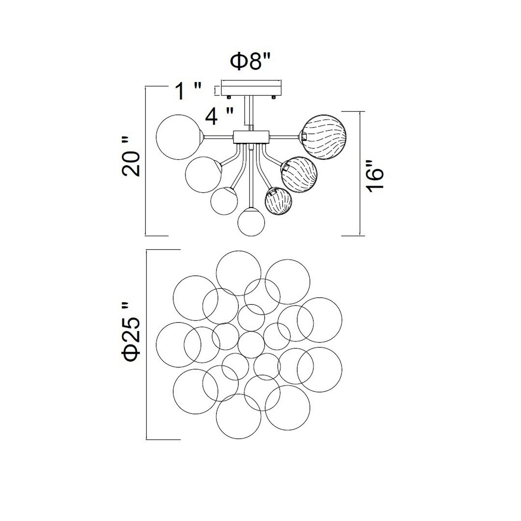 Image 6 Pallocino 10 Light 25in Chrome Flush Mount more views