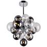2_Pallocino 16"W Chrome Chandelier w/ Clear and Tinted Glass