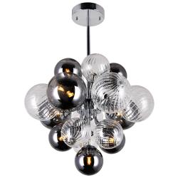 Pallocino 16"W Chrome Chandelier w/ Clear and Tinted Glass