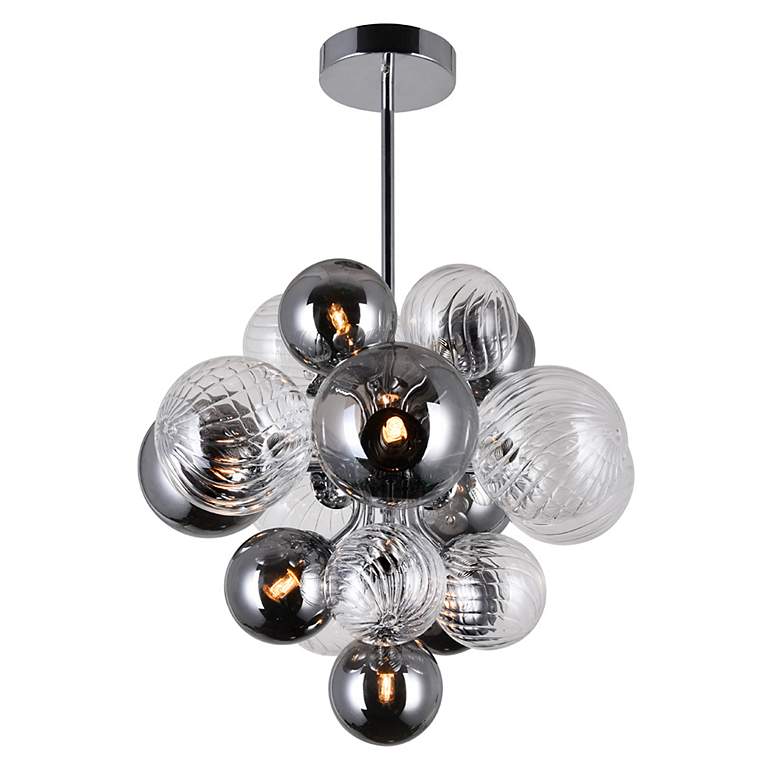 Image 4 Pallocino 16"W Chrome Chandelier w/ Clear and Tinted Glass more views