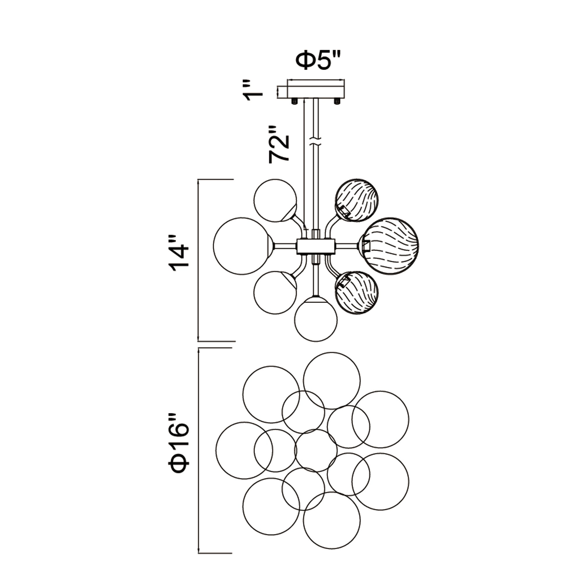 Pallocino 16"W Chrome Chandelier w/ Clear and Tinted Glass