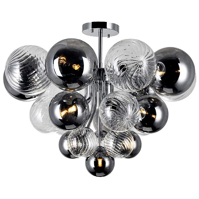 Image 1 Pallocino 25" Wide Chrome 10-Light Ceiling Light