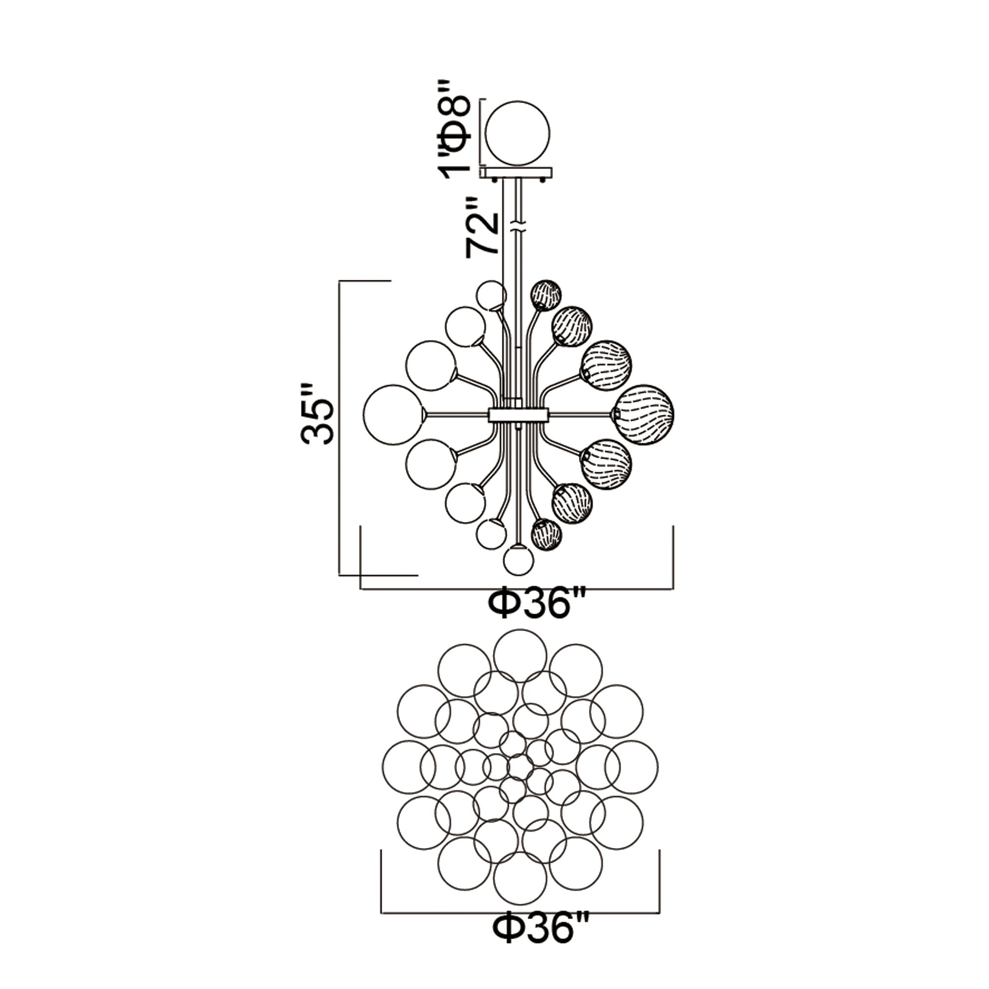 Pallocino 27 Light 36in Chrome Chandelier