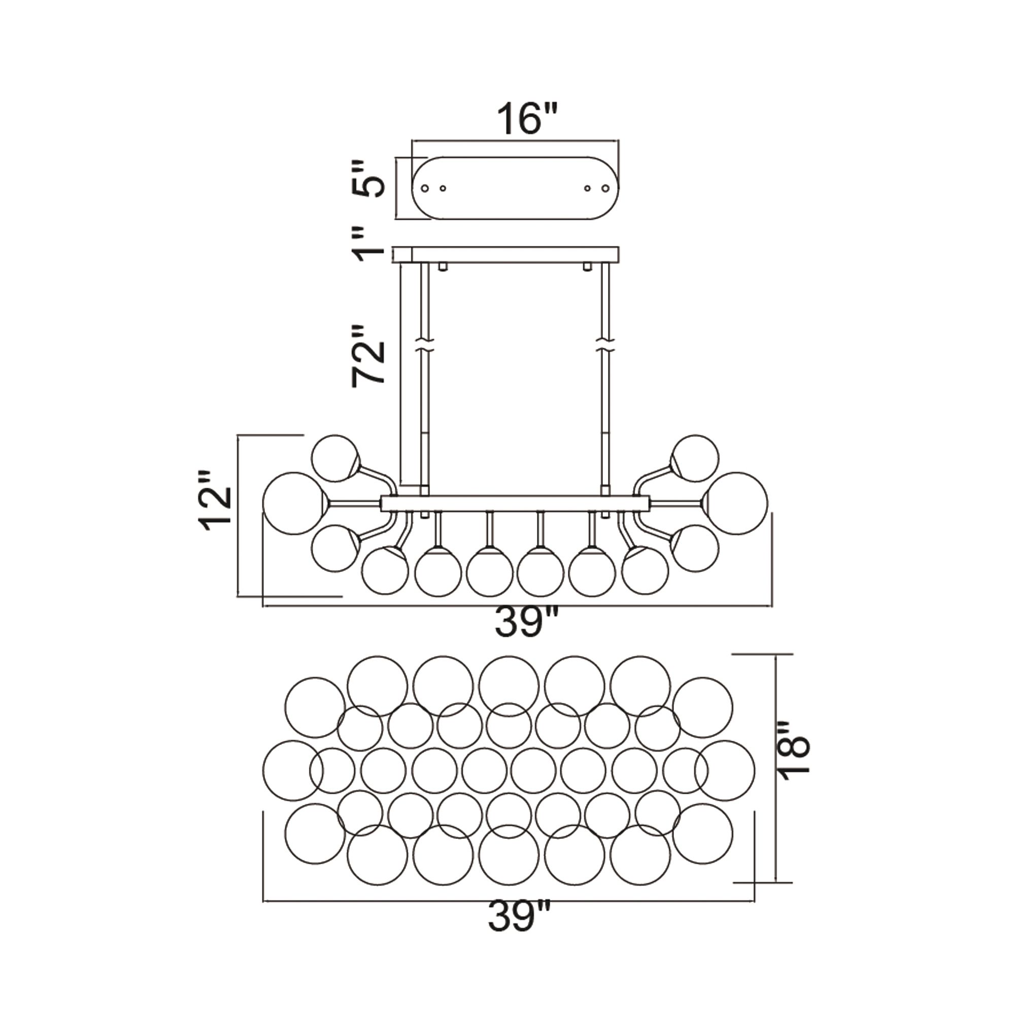 Image 6 Pallocino 27 Light Island/Pool Table Chandelier With Chrome Finish more views