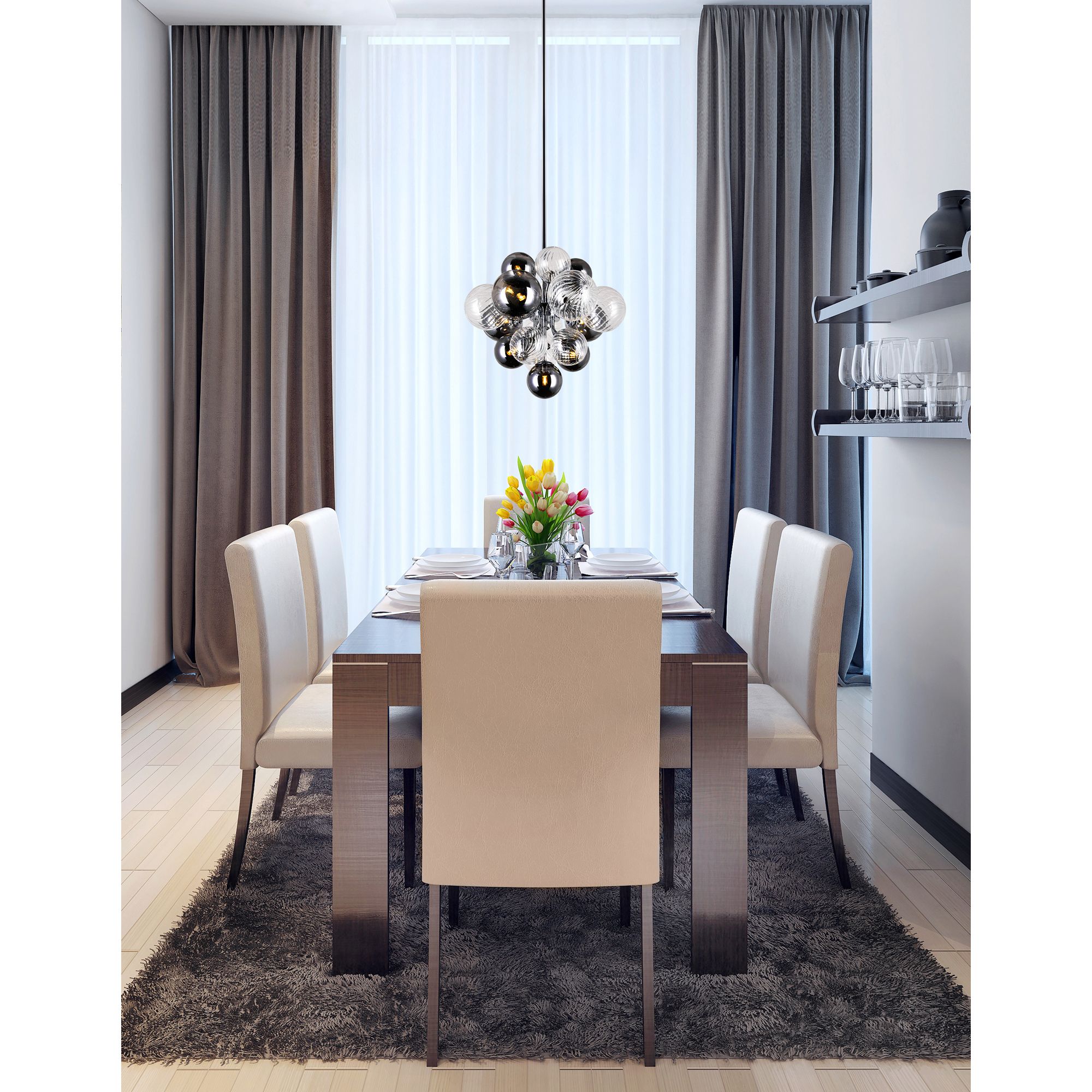 Image 7 Pallocino 8 Light 16in Chrome Chandelier more views