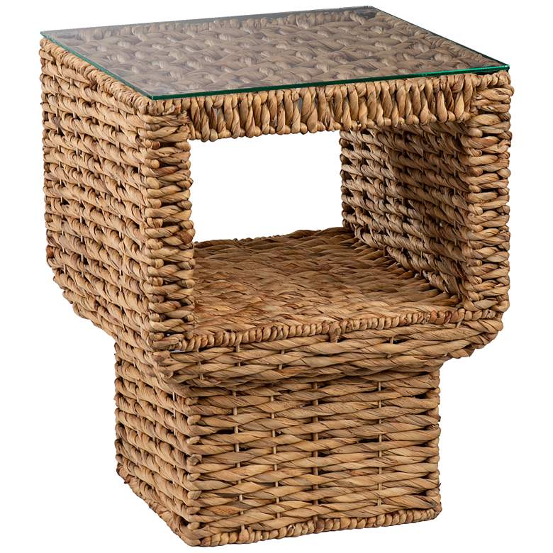 Image 2 Pallston 18" Wide Natural Water Hyacinth Accent Table