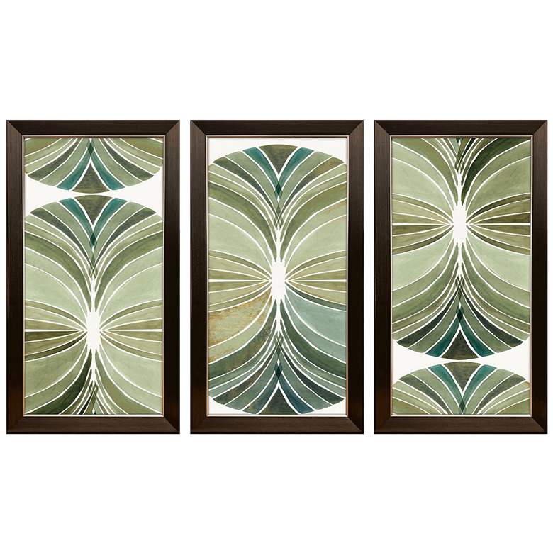 Image 1 Palm Art Deco 15"W x 27"H Framed Wall Art Set of 3