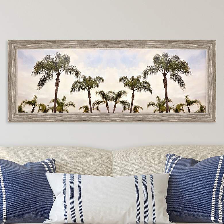 Image 2 Palm Banner 52 inch Wide Rectangular Giclee Framed Wall Art