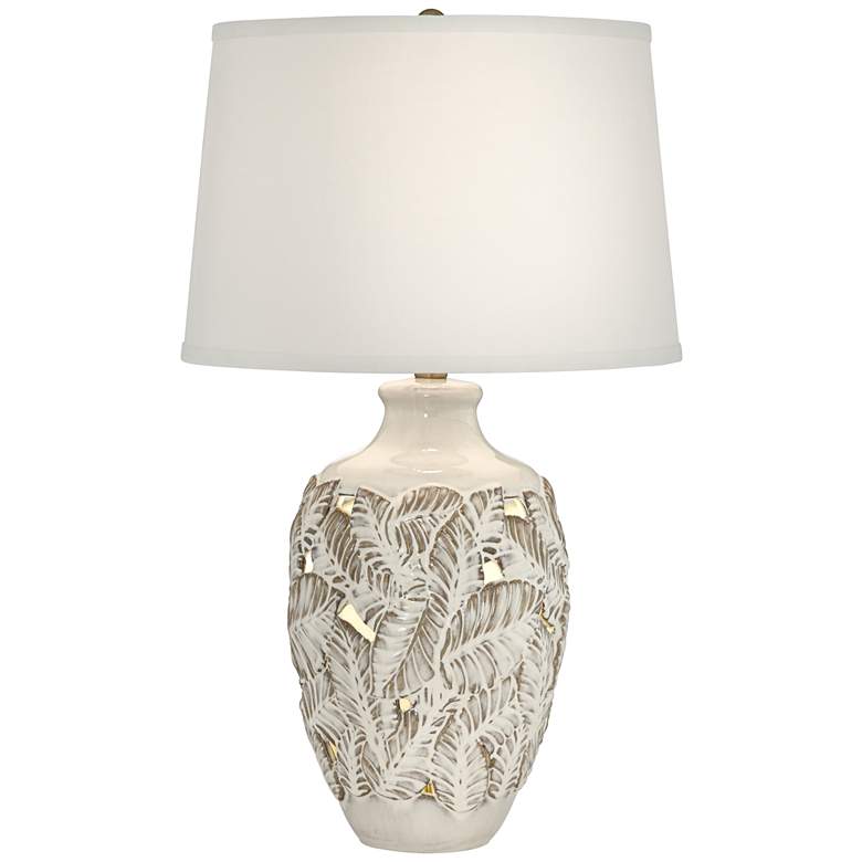 Image 2 Palm Bay Beige Almond Table Lamp with Night Light