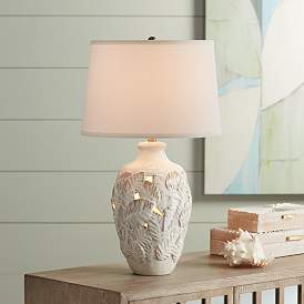 Image1 of Palm Bay Beige Almond Table Lamp with Night Light