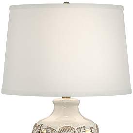 Image3 of Palm Bay Beige Almond Table Lamp with Night Light more views