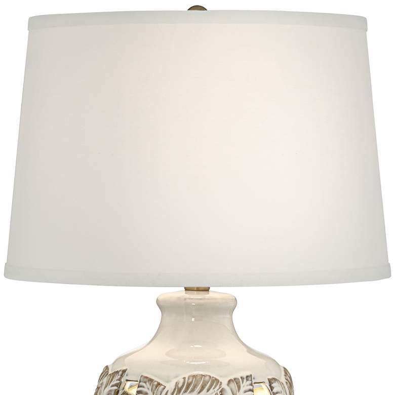 Image 3 Palm Bay Beige Almond Table Lamp with Night Light more views