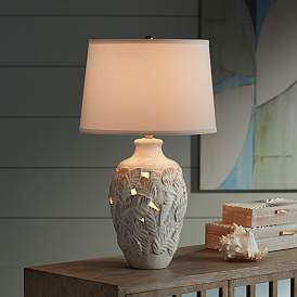 Image5 of Palm Bay Beige Almond Table Lamp with Night Light more views
