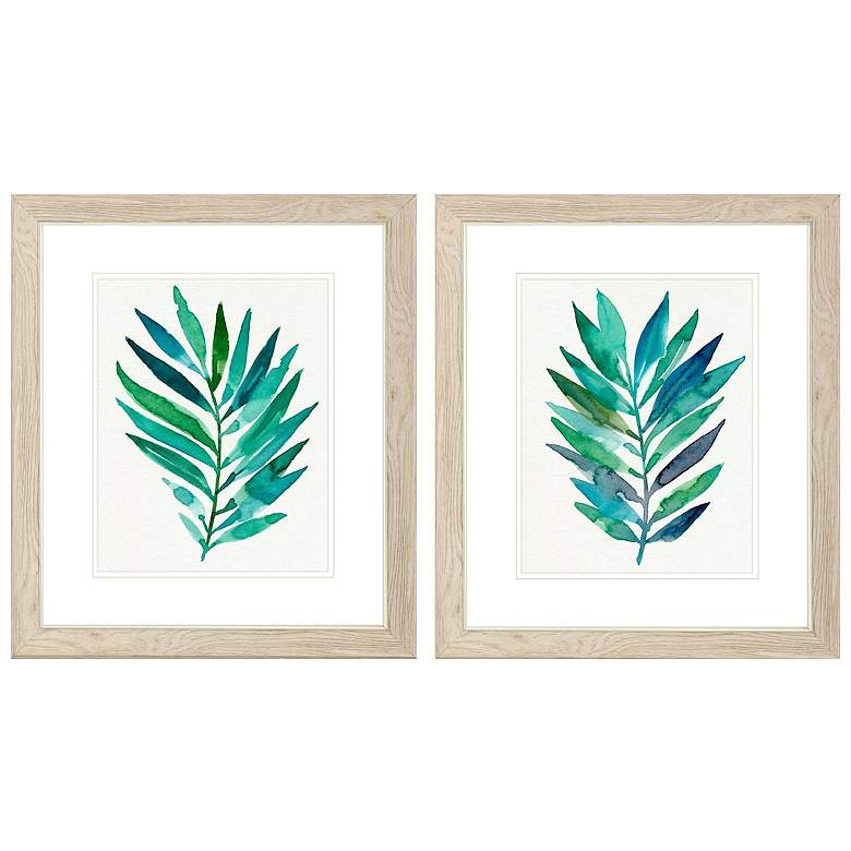 Image 1 Palm Frond Flow A 19"W x 22"H Framed Art Set of 2