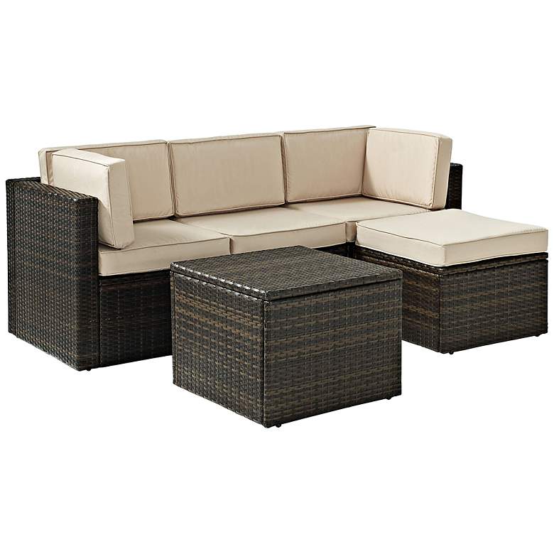 Image 1 Palm Harbor 5-Piece Outdoor Wicker Sectional Seating Set